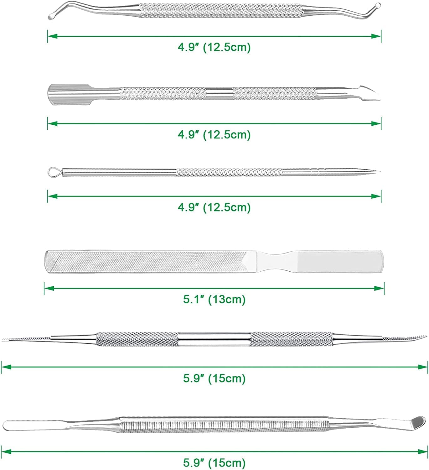 6-Pack Ingrown Toenail File and Lifters, Professional Surgical Stainless Steel Ingrown Toenail Removal Tool Kit, Manicure Treatment Pedicure Under Nail Cleaner Correction Polish Pain - Image 2